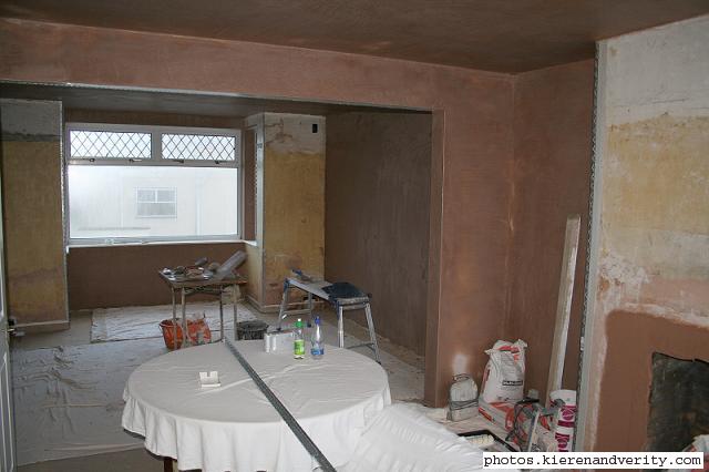 lounge after day 2 of plastering 2