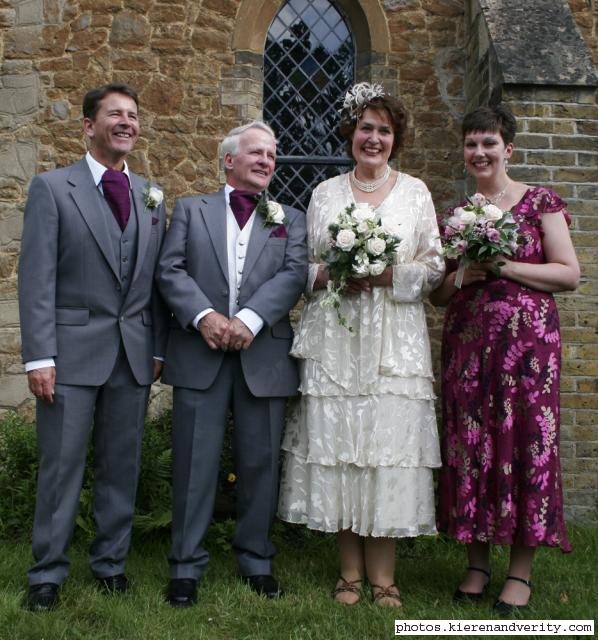 Sue and Eddie with best man and matron of honour