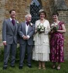 Sue and Eddie with best man and matron of honour