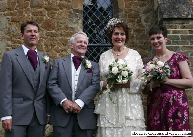 Sue and Eddie with best man and matron of honour