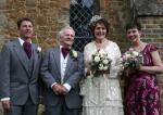 Sue and Eddie with best man and matron of honour