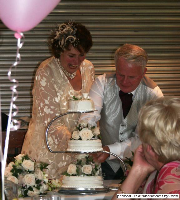 cutting the cake