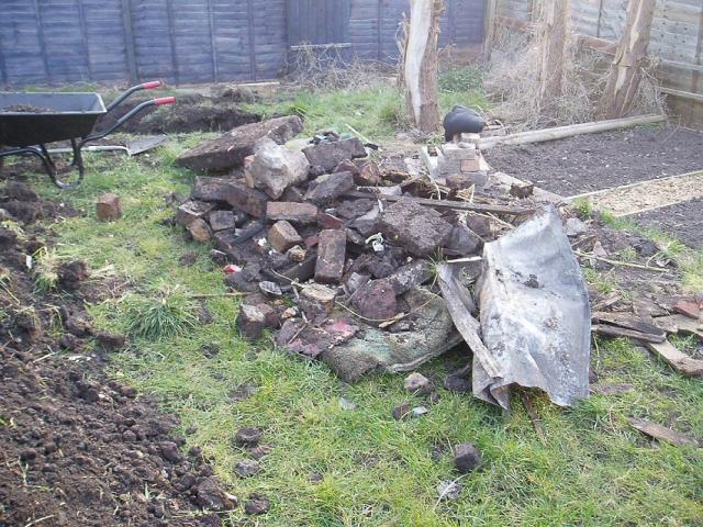 Rubble, carpet and metal