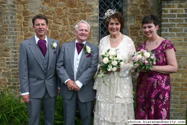 Sue and Eddie with best man and matron of honour