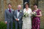 Sue and Eddie with best man and matron of honour