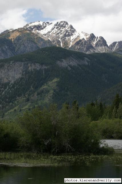 mountain and river