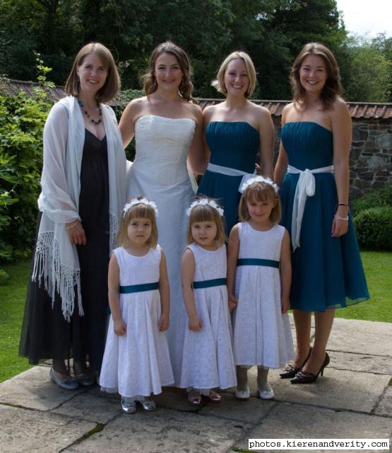 Claire, Verity, Emily and Liz with Holly, Bethany and Amy