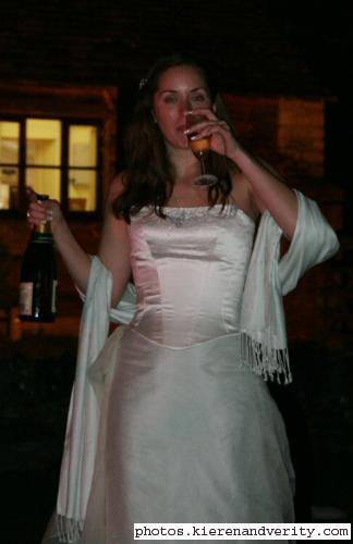 bride with champagne