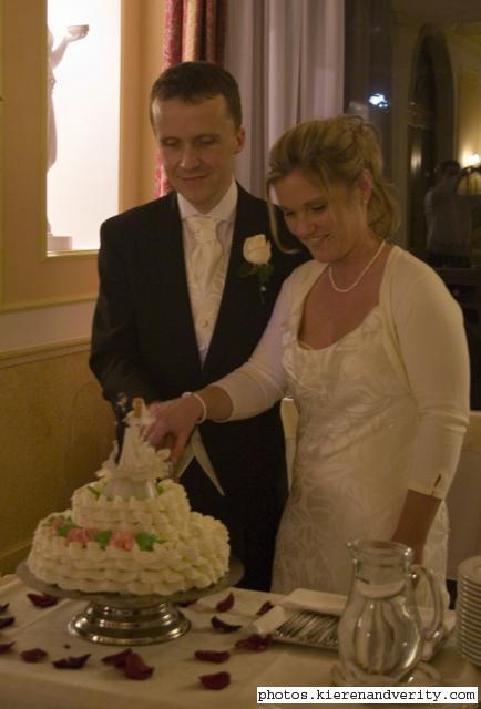 cutting the cake