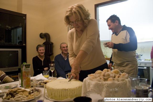 Zeljka'a mum cutting the big cake