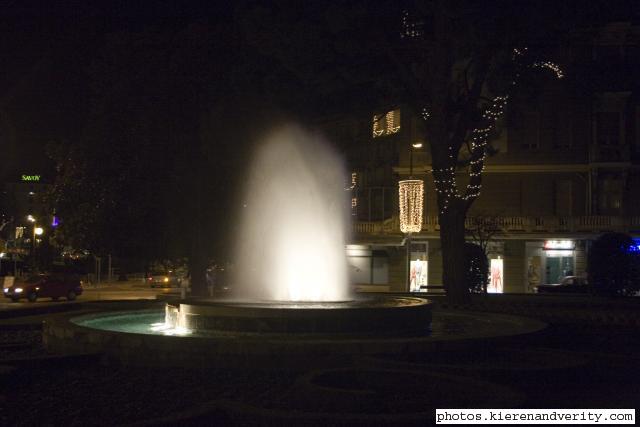 fountain at night