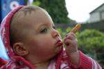 Amy eating bread stick 2