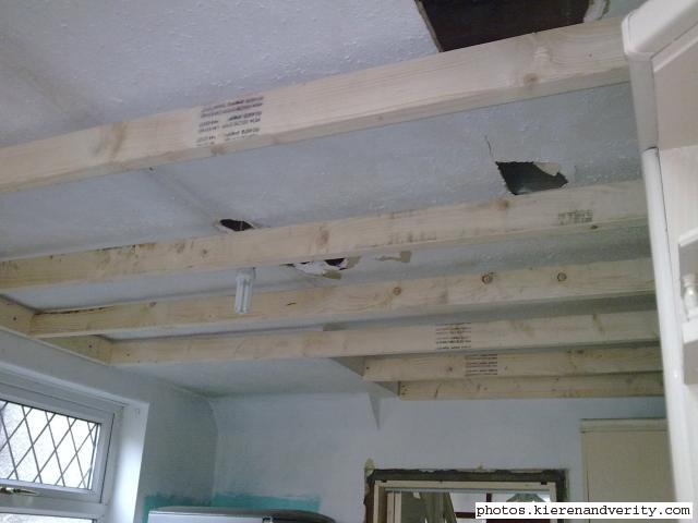 Day 2 - new ceiling support, viewed from other direction