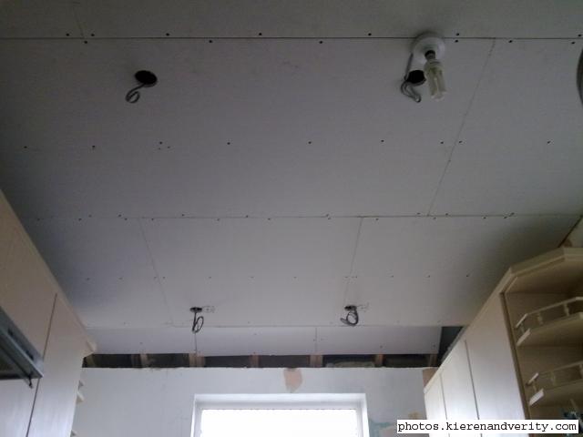 Day 3 - view of the boarded ceiling, other direction.